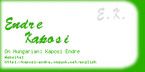 endre kaposi business card